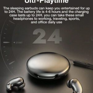 GENAI Mini écouteurs pour le sommeil, écouteurs sans fil de 5,3 pouces intra-auriculaires légers avec microphone intégré, étanches IPX5, son premium immersif parfait pour dormir, s'entraîner, faire du jogging, du yoga, pour l'insomnie, les voyages en avion, la méditation