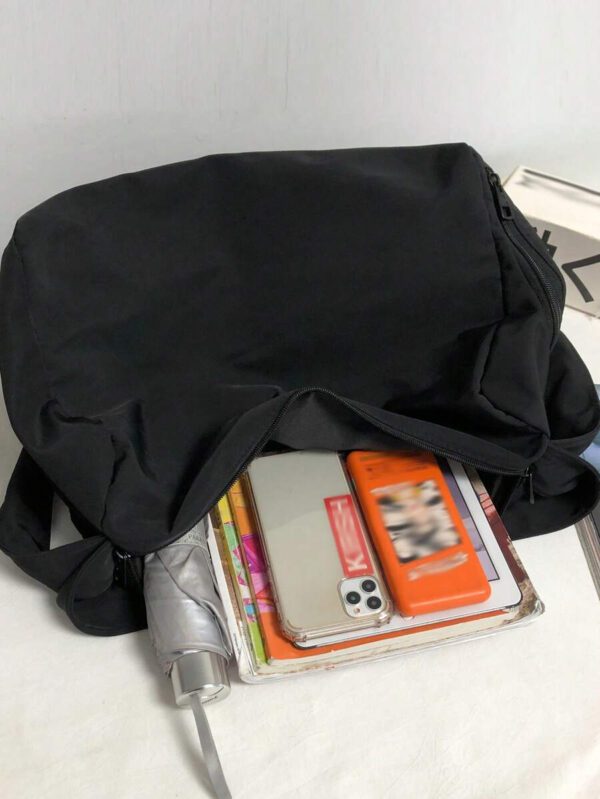 Sac bandoulière grande capacité pour homme, sac à épaule étanche, sac messenger mode polyvalent, sac à dos pour étudiant, convient pour les sorties et les trajets quotidiens, sac homme de couleur unie, sans accessoires décoratifs – Image 22