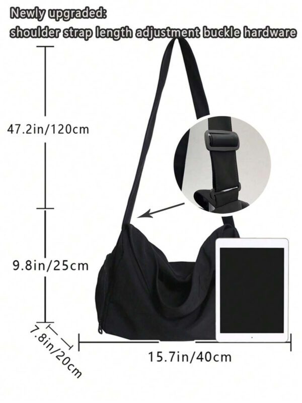 Sac bandoulière grande capacité pour homme, sac à épaule étanche, sac messenger mode polyvalent, sac à dos pour étudiant, convient pour les sorties et les trajets quotidiens, sac homme de couleur unie, sans accessoires décoratifs – Image 23