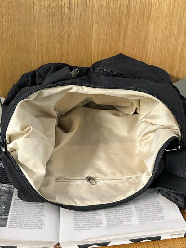 Sac bandoulière grande capacité pour homme, sac à épaule étanche, sac messenger mode polyvalent, sac à dos pour étudiant, convient pour les sorties et les trajets quotidiens, sac homme de couleur unie, sans accessoires décoratifs – Image 30