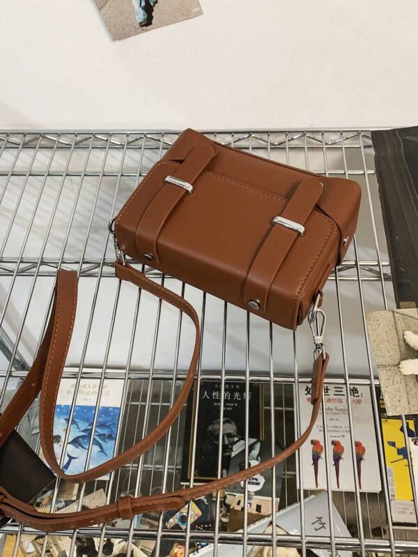 peach tree 1 pièce Sac à bandoulière réglable à rabat de couleur unie, sac de messager en PU imperméable style casual rétro, sac business, sac de vacances idéal comme cadeau pour les hommes, sac vintage de printemps, sac d'école, petit sac, sac de collège, articles de nouvelle vie pour étudiants, sacs mode homme, petit sac pour homme – Image 33