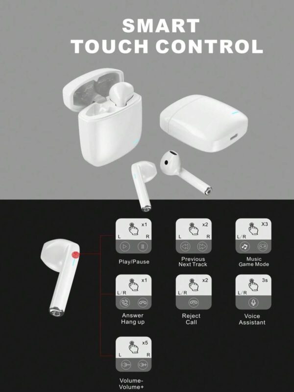Earbuds Sans Fil Ly02 Avec Réduction De Bruit Enc Pour Appel/contrôle Tactile Avec Port De Charge Usb-c, Écouteurs Pour Les Fêtes, Écouteurs Et Haut-parleur Pour Les Jeux, Microphone - Cadeau De La Saint-valentin – Image 34