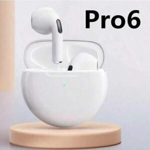Écouteurs Bluetooth Pro 6 compatibles avec , casque Bluetooth sans fil anti-bruit avec microphone, oreillettes sans fil Pro6 de 160 mAh