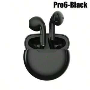 Écouteurs Bluetooth Pro 6 compatibles avec , casque Bluetooth sans fil anti-bruit avec microphone, oreillettes sans fil Pro6 de 160 mAh