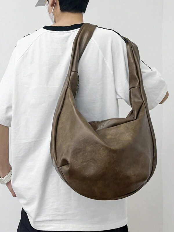 Sac cabas rétro Ins, sac à bandoulière de grande capacité avec sangle non réglable, sac besace vintage casual pour homme, sac bandoulière mode pour le trajet domicile-travail, les voyages, l'école, l'université. Accessoires de voyage et de vacances essentiels pour hommes. Nouveaux articles de vie pour étudiants. Sacs mode pour hommes. Sac d'école pour la remise des diplômes. Sac rétro. Sac d'école. Sac de corps pour homme. – Image 16