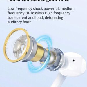 WoSD Casque sans fil TWS 5.3 sans fil, casque sport stéréo, musique stéréo Hi-Fi mobile et microphone, casque de jeu à faible latence tactile
