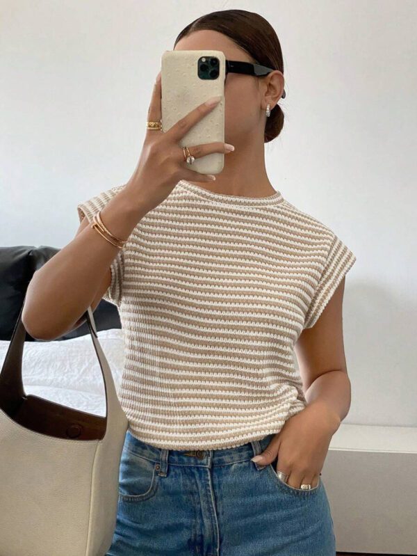 Siren Gaze T-shirt pratique à rayures et manches courtes pour hommes – Image 2