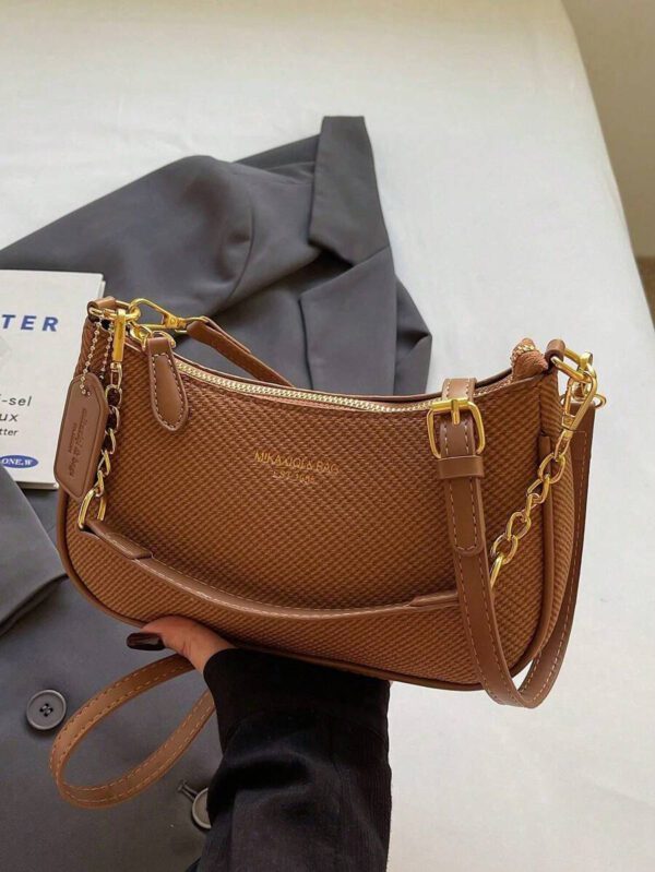 1 pièce de sac à épaule en PU de couleur unie pour femmes, sac bandoulière à la mode, simple et polyvalent avec une sangle d'épaule réglable, convient pour les rendez-vous, les déplacements, l'école, les achats, les voyages, les fêtes entre amies et autres occasions, cadeau pour petite amie ou la Saint-Valentin, etc. – Image 10