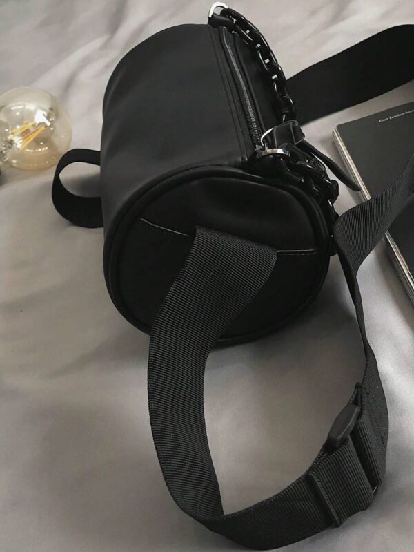 1 pièce Sac bandoulière pour hommes, sac à épaule mode petit, sac de navetteur pour hommes, sac cylindre avec chaîne, sac petit polyvalent et simple, sac à bandoulière, durable et imperméable – Image 8