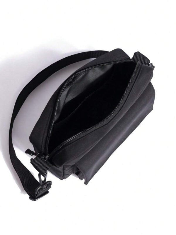 Sac carré en polyester avec poche avant à fermeture éclair, cadeau pour le père, sac bandoulière scolaire, sac de sport pour lycéen, étudiant universitaire, pour les voyages, le collège, l'école. Sac à bandoulière minimaliste pour les hommes. Sac messager, petit sac, sac de collège, sac latéral, nouveaux articles de vie pour les étudiants, les hommes essentiels, le porte-monnaie essentiel – Image 7