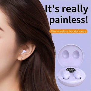 Écouteurs sans fil intra-auriculaires mini ultra-petits, de haute qualité sonore, avec réduction de bruit, fonctionnement invisible, tactile et vocal, idéaux pour le sommeil et les cours avec communication binaurale