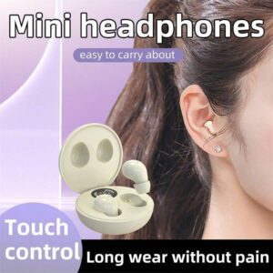 Écouteurs sans fil intra-auriculaires mini ultra-petits, de haute qualité sonore, avec réduction de bruit, fonctionnement invisible, tactile et vocal, idéaux pour le sommeil et les cours avec communication binaurale