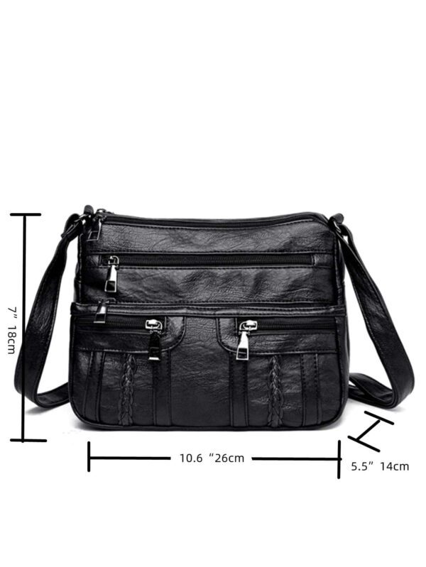Sac carré vintage rétro à détail tressé et fermetures éclair multiples, cadeau de fête des mères pour maman, sac vintage inspiré du rétro pour femmes – Image 9