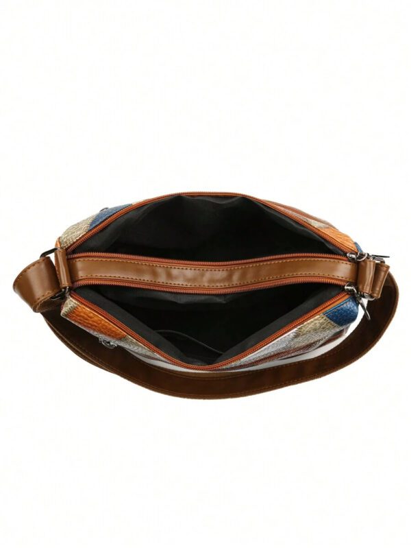 Sac carré vintage rétro à détail tressé et fermetures éclair multiples, cadeau de fête des mères pour maman, sac vintage inspiré du rétro pour femmes – Image 18