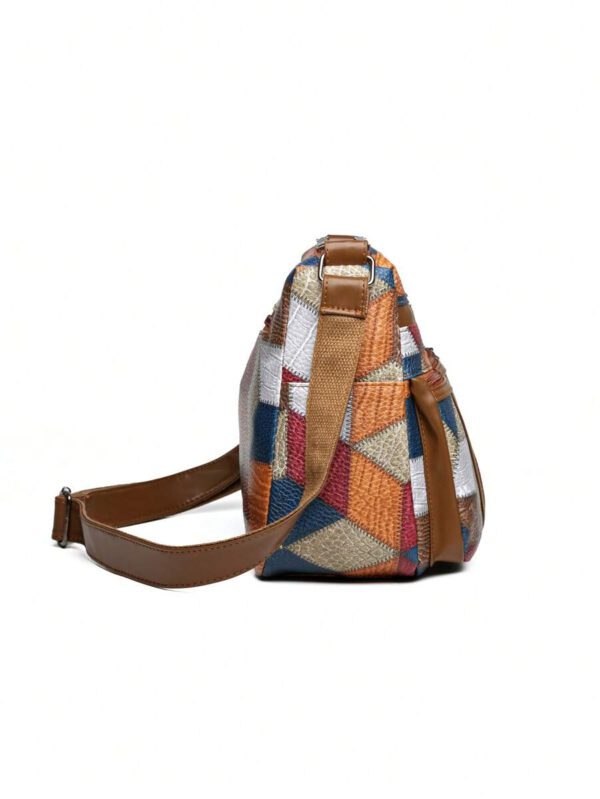Sac carré vintage rétro à détail tressé et fermetures éclair multiples, cadeau de fête des mères pour maman, sac vintage inspiré du rétro pour femmes – Image 19