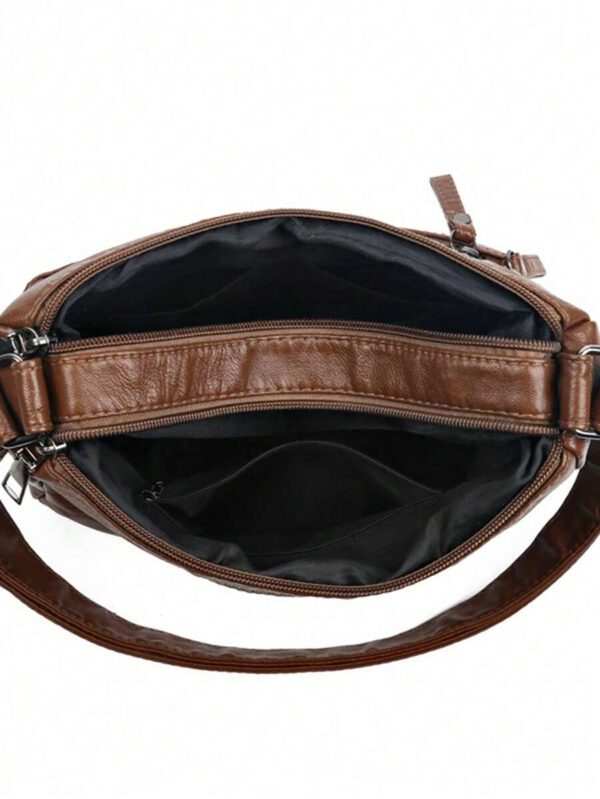 Sac carré vintage rétro à détail tressé et fermetures éclair multiples, cadeau de fête des mères pour maman, sac vintage inspiré du rétro pour femmes – Image 30