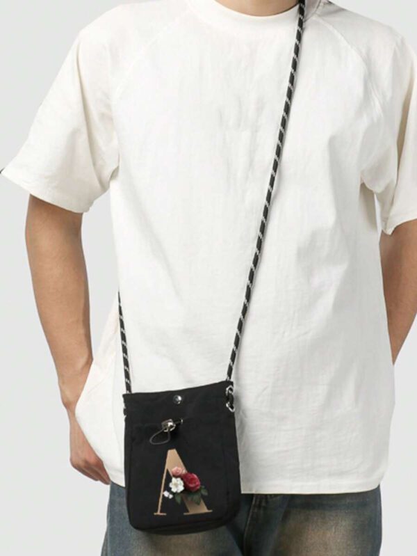Sacoche/sac bandoulière mini pour homme, pochette pour téléphone, portefeuille. Idéal pour la randonnée, les voyages d'automne, Noël, l'hiver. Cadeaux pour hommes. Sac d'épaule polyvalent, grande capacité, extérieur mode et décontracté. Petit sac pour hommes, sac pour portable – Image 48