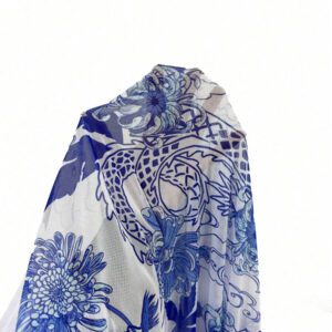 Swim Vcay Paréo plage Kimono imprimé Dragon & Fleur pour femme, parfait pour les vacances