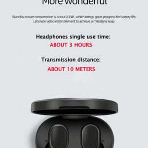 Écouteurs sans fil, style affaires noir, écouteurs sans fil intra-auriculaires avec boîtier de charge, sans câble, micro capacitif, annulation du bruit, contrôle du volume, pour utilisation téléphonique. Mini écouteurs de musique sans fil