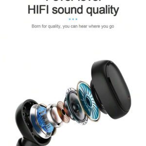 Écouteurs sans fil, style affaires noir, écouteurs sans fil intra-auriculaires avec boîtier de charge, sans câble, micro capacitif, annulation du bruit, contrôle du volume, pour utilisation téléphonique. Mini écouteurs de musique sans fil