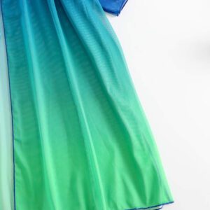 SHEIN Swim Kimono Dégradé À Cordon Manches Chauve-Souris En Tulle