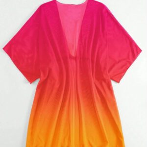 SHEIN Swim Kimono Dégradé À Cordon Manches Chauve-Souris En Tulle
