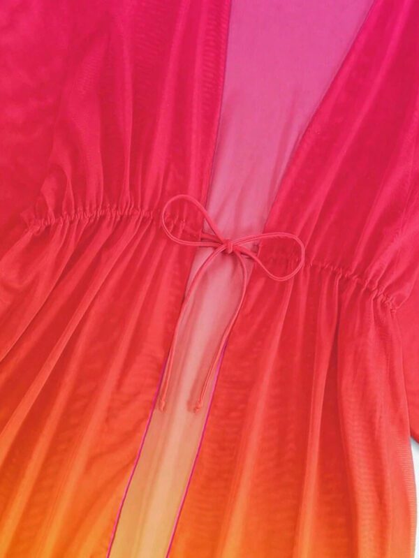 SHEIN Swim Kimono Dégradé À Cordon Manches Chauve-Souris En Tulle – Image 11