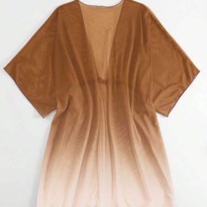 SHEIN Swim Kimono Dégradé À Cordon Manches Chauve-Souris En Tulle