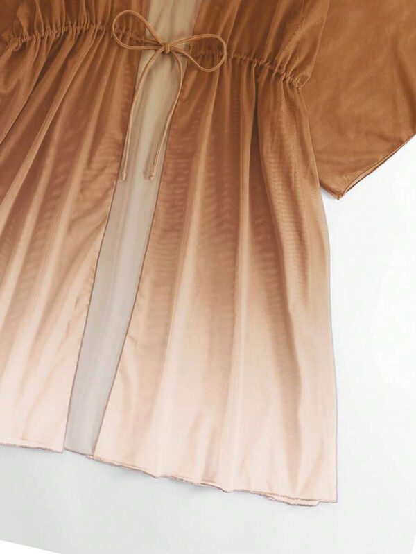 SHEIN Swim Kimono Dégradé À Cordon Manches Chauve-Souris En Tulle – Image 17