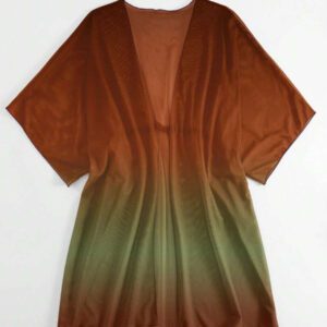 SHEIN Swim Kimono Dégradé À Cordon Manches Chauve-Souris En Tulle