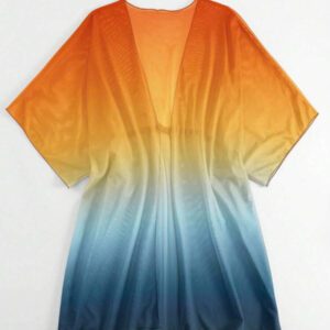 SHEIN Swim Kimono Dégradé À Cordon Manches Chauve-Souris En Tulle
