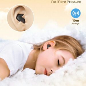 Teckwe Écouteurs sans fil, casque d'écoute de sommeil intra-auriculaire avec écran LED numérique 5.1, diaphragme acoustique bio-imité à huit noyaux. Cadeau de la Saint-Valentin, cadeau de Noël, indispensables pour l'automne et l'hiver, accessoires de camping, fournitures de camping, indispensables de vacances