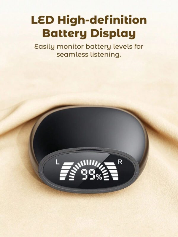Teckwe Écouteurs sans fil, casque d'écoute de sommeil intra-auriculaire avec écran LED numérique 5.1, diaphragme acoustique bio-imité à huit noyaux. Cadeau de la Saint-Valentin, cadeau de Noël, indispensables pour l'automne et l'hiver, accessoires de camping, fournitures de camping, indispensables de vacances – Image 5