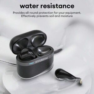 HYUNDAI Casque Bluetooth HYUNDAI HY-T02PRO, qualité stéréo haute définition, autonomie extra longue, étanchéité IPX5, musique et jeux, faible latence, confort d'utilisation, annulation passive du bruit, écouteurs sans fil, compatible avec smartphones et tablettes