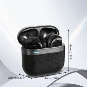 HYUNDAI Casque Bluetooth HYUNDAI HY-T02PRO, qualité stéréo haute définition, autonomie extra longue, étanchéité IPX5, musique et jeux, faible latence, confort d'utilisation, annulation passive du bruit, écouteurs sans fil, compatible avec smartphones et tablettes