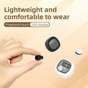 Écouteur Bluetooth sans fil ultra long, mini invisible intra-auriculaire de nouveau modèle pour le sport, sans pression, convenant à Apple et Android, batterie unisexe