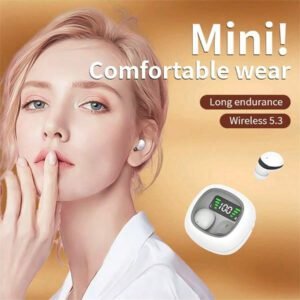 Écouteur Bluetooth sans fil ultra long, mini invisible intra-auriculaire de nouveau modèle pour le sport, sans pression, convenant à Apple et Android, batterie unisexe