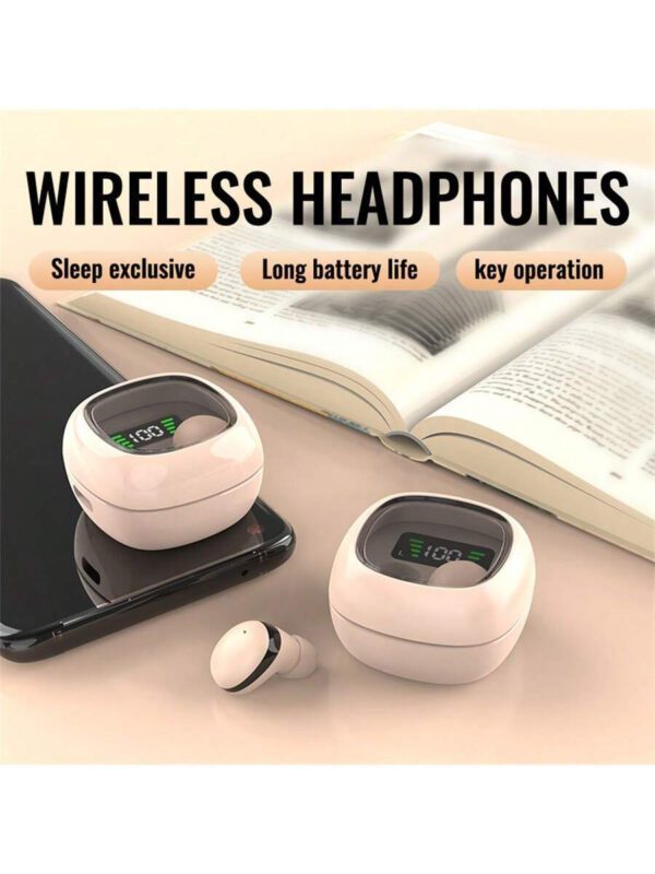 Écouteur Bluetooth sans fil ultra long, mini invisible intra-auriculaire de nouveau modèle pour le sport, sans pression, convenant à Apple et Android, batterie unisexe – Image 12