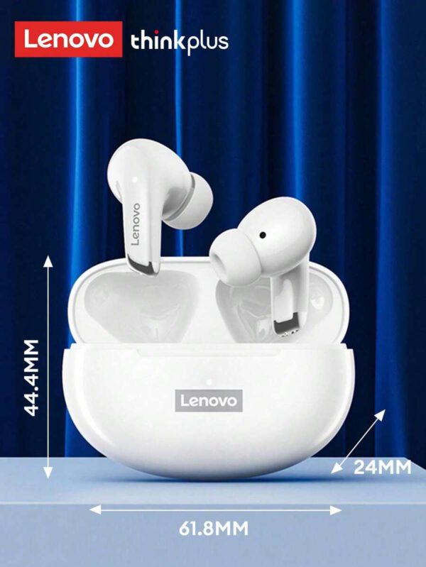 Lenovo Écouteurs Bluetooth LP5 d'origine, micro-intra-auriculaire avec son stéréo 5.3 haute qualité, annulation intelligente du bruit, musique, jeux, autonomie ultra-longue, sport et course, faible latence, annulation passive du bruit. Écouteurs sans fil compatibles avec les smartphones, ordinateurs portables, Android et – Image 8