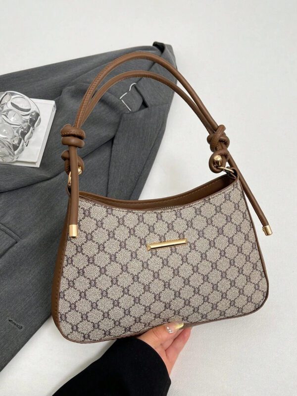 Sac à bandoulière sous le bras de grande capacité pour femmes, au motif floral rétro. Un sac , décontracté et polyvalent. – Image 9