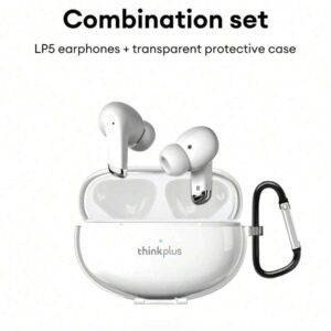 Lenovo Écouteurs Bluetooth LP5 d'origine, micro-intra-auriculaire avec son stéréo 5.3 haute qualité, annulation intelligente du bruit, musique, jeux, autonomie ultra-longue, sport et course, faible latence, annulation passive du bruit. Écouteurs sans fil compatibles avec les smartphones, ordinateurs portables, Android et