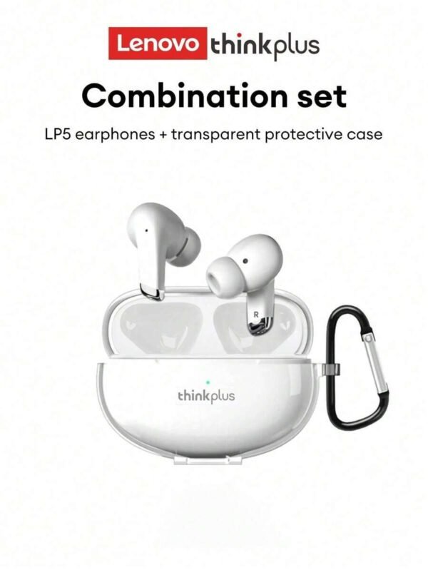 Lenovo Écouteurs Bluetooth LP5 d'origine, micro-intra-auriculaire avec son stéréo 5.3 haute qualité, annulation intelligente du bruit, musique, jeux, autonomie ultra-longue, sport et course, faible latence, annulation passive du bruit. Écouteurs sans fil compatibles avec les smartphones, ordinateurs portables, Android et – Image 24