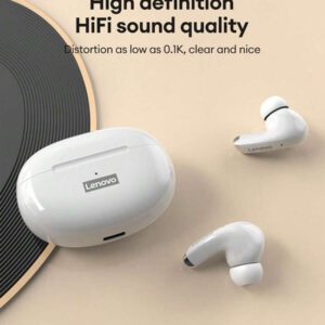 Lenovo Écouteurs Bluetooth LP5 d'origine, micro-intra-auriculaire avec son stéréo 5.3 haute qualité, annulation intelligente du bruit, musique, jeux, autonomie ultra-longue, sport et course, faible latence, annulation passive du bruit. Écouteurs sans fil compatibles avec les smartphones, ordinateurs portables, Android et