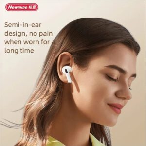 Newmine Écouteurs Bluetooth sans fil T4S, Bluetooth 5.3, 50 heures d'autonomie, mode jeu avec faible latence, étanchéité IPX7, écouteurs de sport antibruit