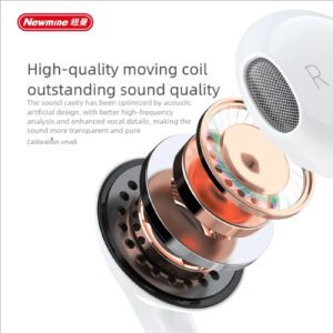 Newmine Écouteurs Bluetooth sans fil T4S, Bluetooth 5.3, 50 heures d'autonomie, mode jeu avec faible latence, étanchéité IPX7, écouteurs de sport antibruit