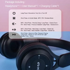 Casque sans fil monté sur la tête Macaron, pliable, télescopique, avec caisson de basse HIFI et microphone intégré. Cadeau pas cher pour la nouvelle année et la Saint-Valentin. Élégant casque sans fil.