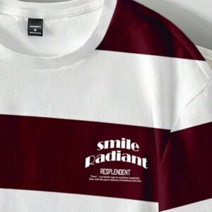 Manfinity Joysei T-shirt décontracté à rayures simple pour hommes, polyvalent pour l'été