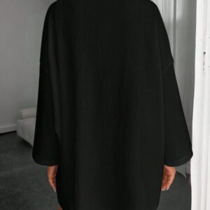 Femme Couleur Unie Épaule Tombante Manches Longues Kimono Ample, Pour Vacances