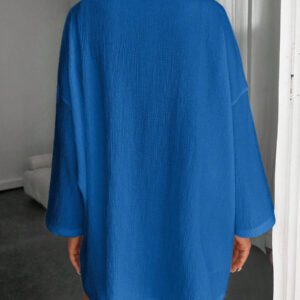 Femme Couleur Unie Épaule Tombante Manches Longues Kimono Ample, Pour Vacances