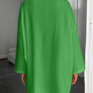 Femme Couleur Unie Épaule Tombante Manches Longues Kimono Ample, Pour Vacances